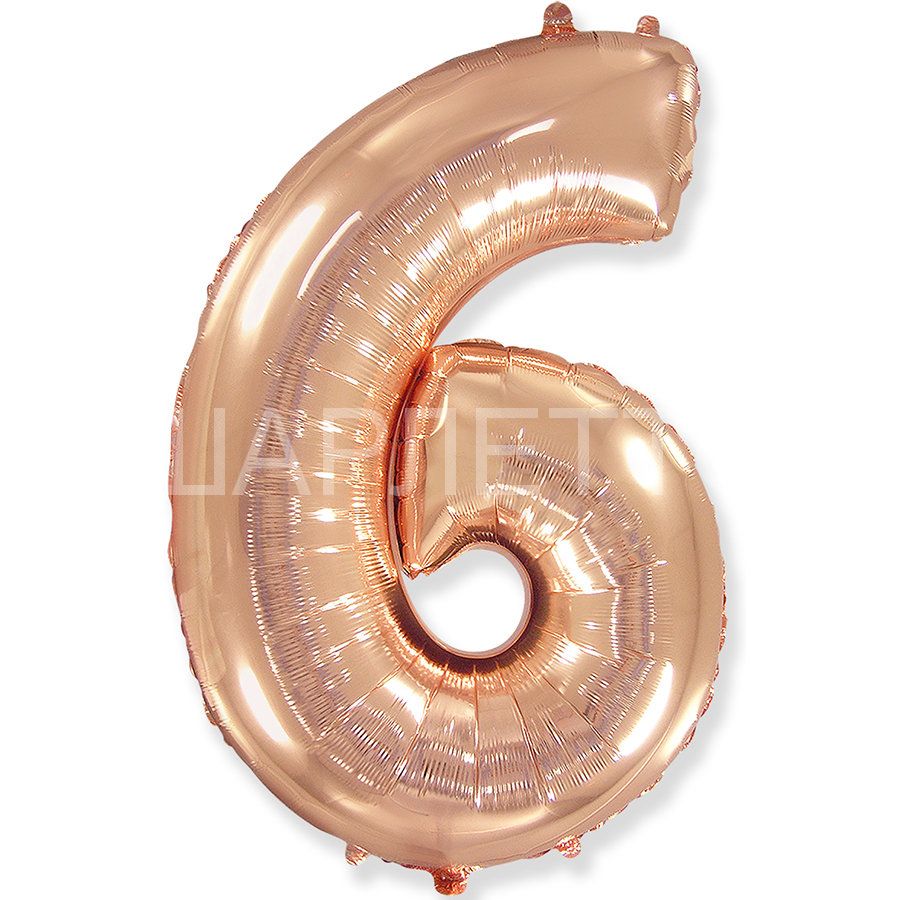 Цифра "6" розовое золото