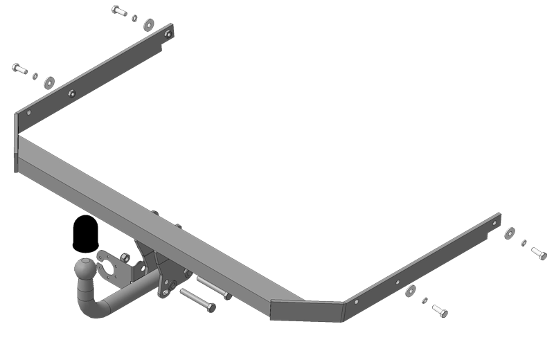 Фаркоп с оцинкованным шаром Ford Focus II седан 2004-2011 крепление шара на двух болтах