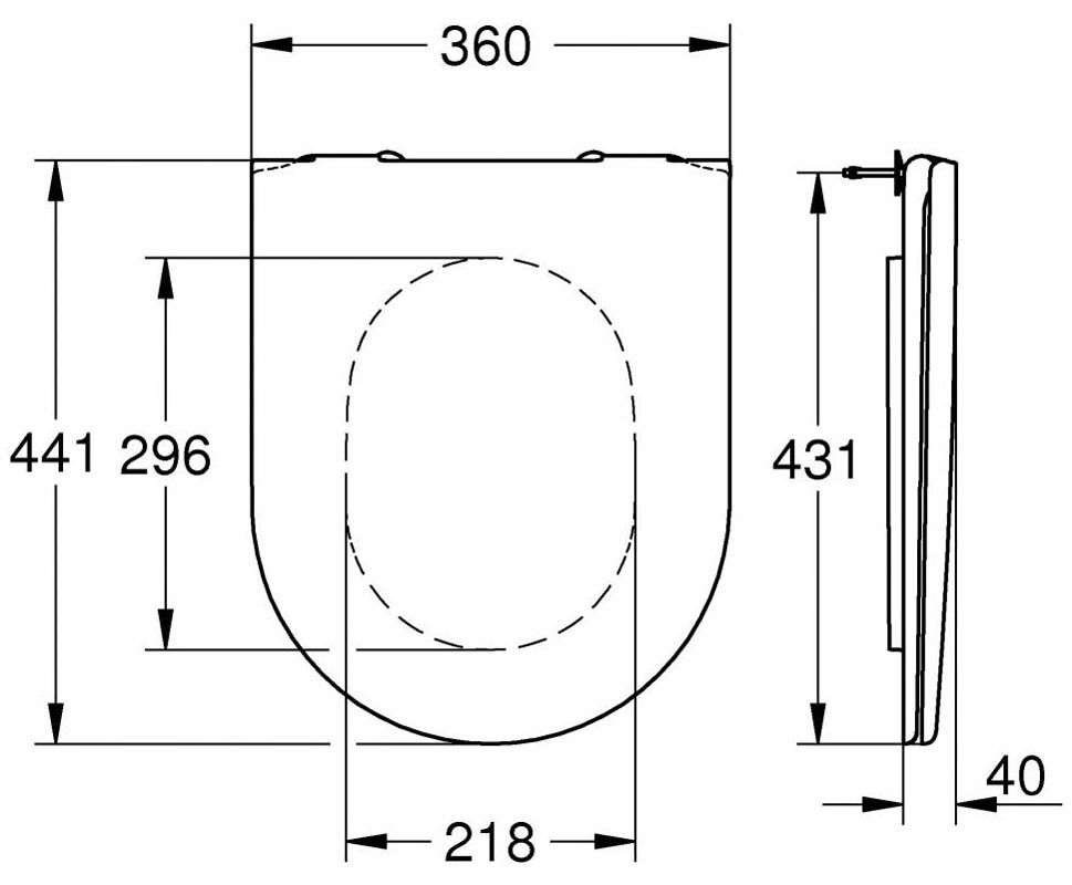 Сиденье для унитаза с крышкой Grohe Essence 39577000 с микролифтом схема 2