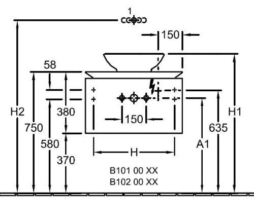 Тумба под раковину Villeroy&Boch Legato B56900PN схема 2