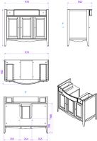 Тумба с раковиной Tiffany World Veronica Nuovo VER5105-B+AR874bi*1 105*56*81 схема 2