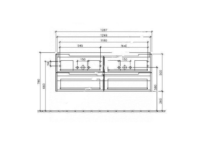 Тумба под раковину Villeroy&Boch Subway 2.0 A69800FP схема 2