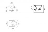 Подвесной унитаз GSI Kube X 9418 46х35 схема 1