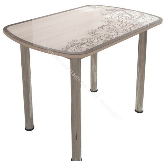 Стол обеденный "Бостон" 900х600  Светлый/хром брифинг