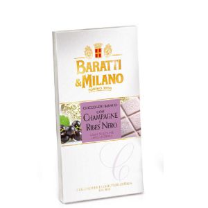 Шоколад Белый с шампанским и смородиной Baratti & Milano Cioccolato Bianco alla Champagne e Ribes nero - 75 г (Италия)