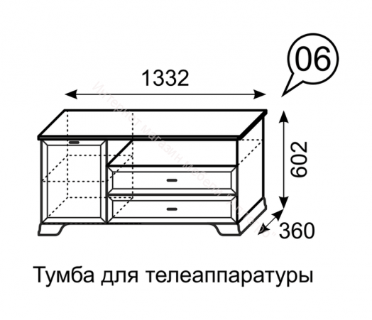 Тумба для ТВ "Венеция" мод. 6