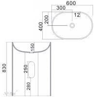 схема раковины NS Bath NSF-6040