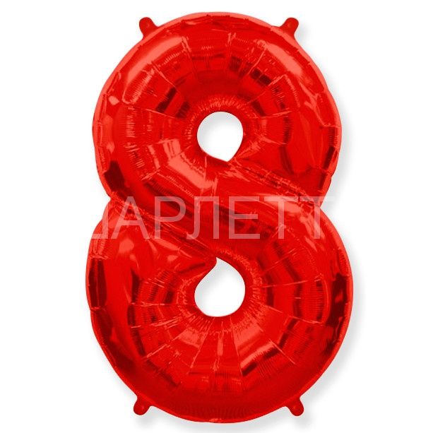 Цифра "8" красный