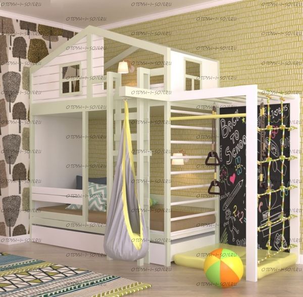 Кровать двухъярусная Домик Fantasy Roof №37