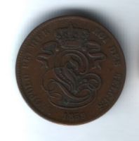 2 сантима 1859 года Бельгия