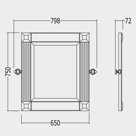 Зеркало в ванную Devon&Devon Bizet mahogany 80х75 схема 1