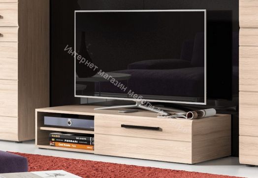 Тумба «Кёльн» 1220 (низкая) Белый Аляска/ Белый глянец, Дуб Сонома