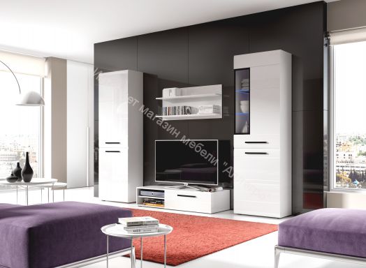 Тумба «Кёльн» 1220 (высокая) Белый Аляска/ Белый глянец, Дуб Сонома