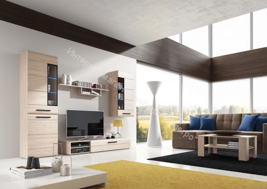 Тумба «Кёльн» 1750 Белый Аляска/ Белый глянец, Дуб Сонома