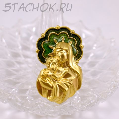Брошь "Богородица и Младенец Иисус Христос" (Avon США)