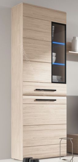 Шкаф-витрина "Кёльн" 1960 Белый Аляска/ Белый глянец, Дуб Сонома