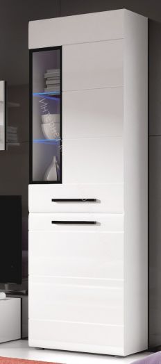 Шкаф-витрина "Кёльн" 1960 Белый Аляска/ Белый глянец, Дуб Сонома