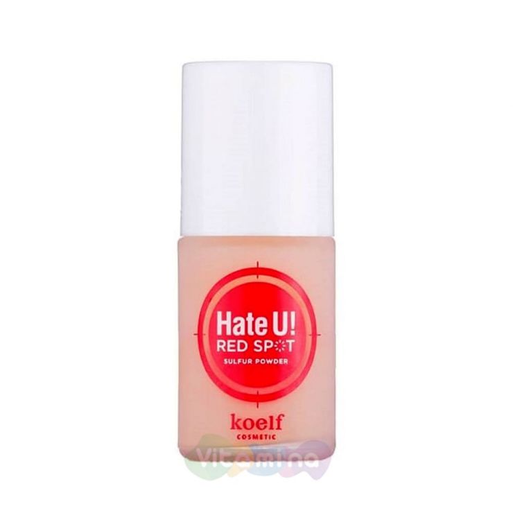 Koelf Лечащее и маскирующее средство от прыщей с серой Hate U! Red Spot Sulfur Powder, 15 гр