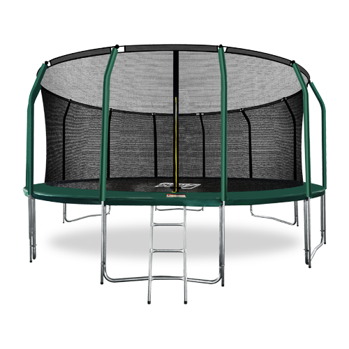 Батут Arland премиум 16FT с внутренней страховочной сеткой и лестницей (Dark green)