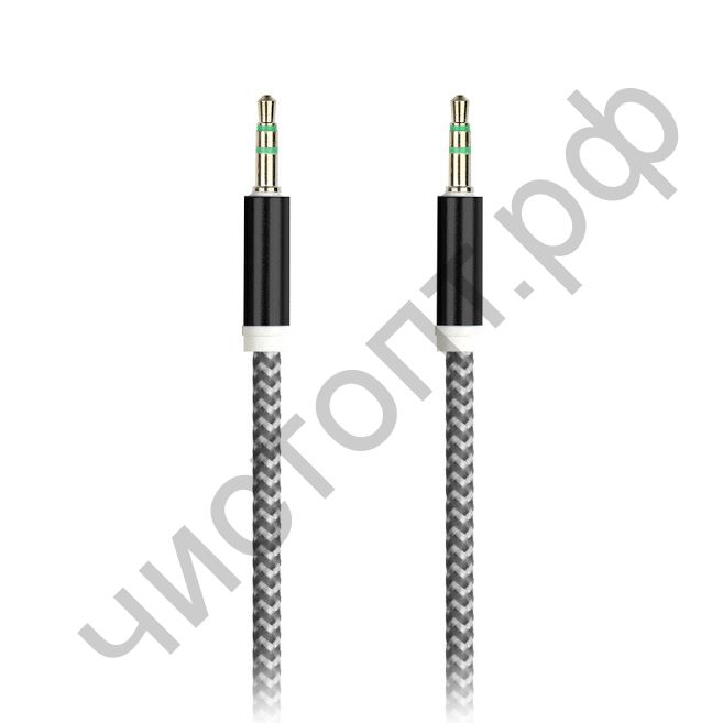 Кабель(3.5) папа-папа 3.5 stereo plug на 3.5 stereo plug Smartbuy, 1 м, черный, нейлоновая оплетка, (A-35-35 black)