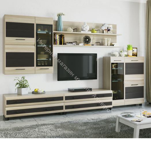 Гостиная КАМЕЛИЯ 6 Ясень Асахи-комбинированный