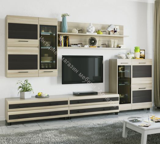 Гостиная КАМЕЛИЯ 6 Ясень Асахи-комбинированный