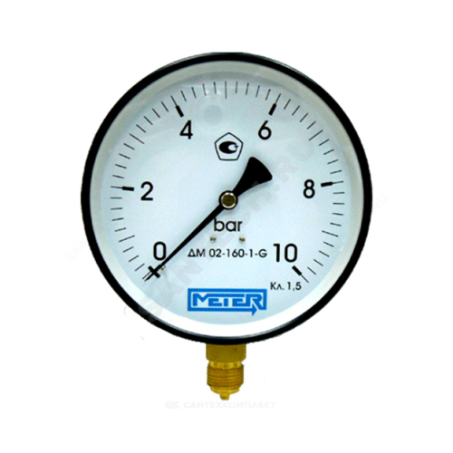 Манометр ДМ02-160 радиальный Дк160мм 0-0,6 кгс/см2 М20х1,5 Метер