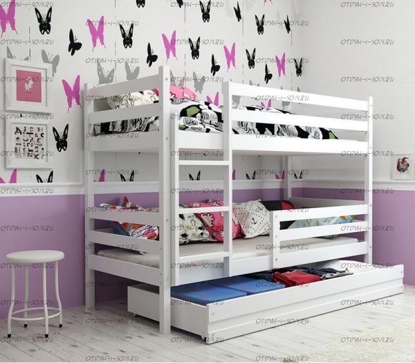 Кровать двухъярусная Модуль №ДИ с выкатным большим ящиком