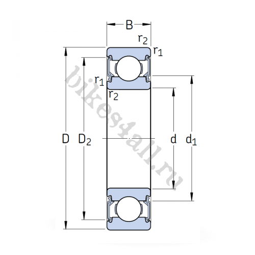 Подшипник 6302 2RS колеса заднего Stels Flame 200 / Irbis TTR250R (Китай)