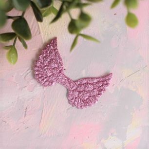 Кукольный аксессуар - Патч малиновые крылья с блестками, 3 шт