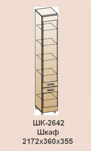 Шкаф для одежды и белья ШК-2642 Камелия