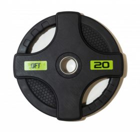 Диск олимпийский обрезиненный черный Original Fittools FT-2HGP-20 20кг