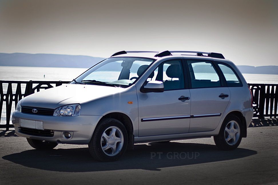 Рейлинги (Черный муар) (под крышу с "ребром") "Усиленный" LADA Kalina Универсал 2004-2013 (01170702)