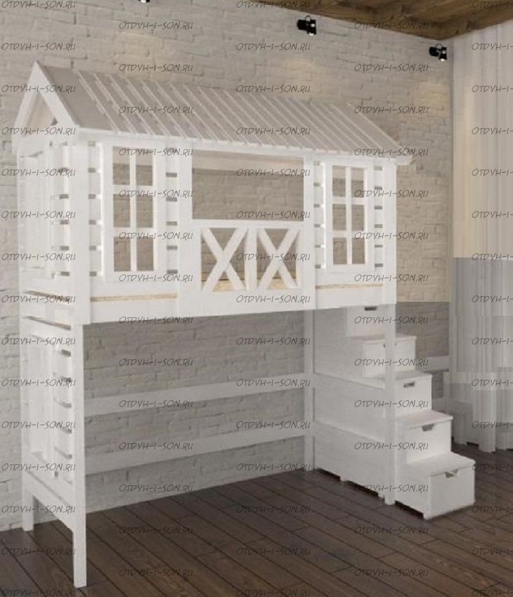 Кровать-чердак Домик Fairy Land Felicia №1А (любые размеры)