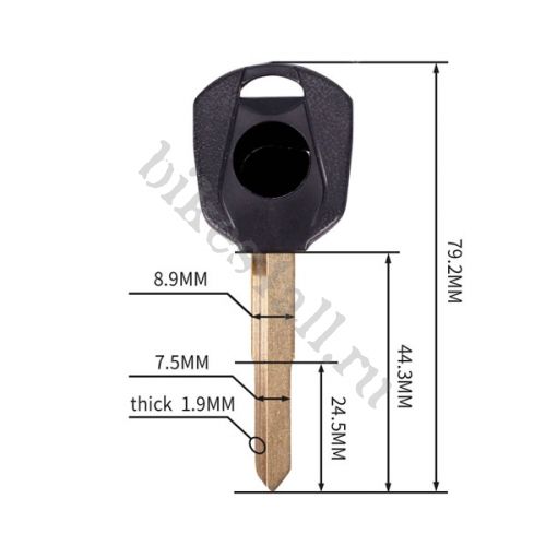 Заготовка ключа черная Honda CB-1 / CB400 / CBR400 / VFR400 / CB250 / VT250