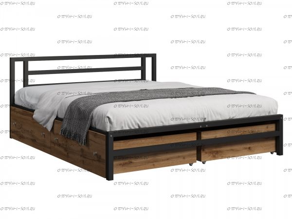 Кровать Титан Лофт с ящиками, все размеры
