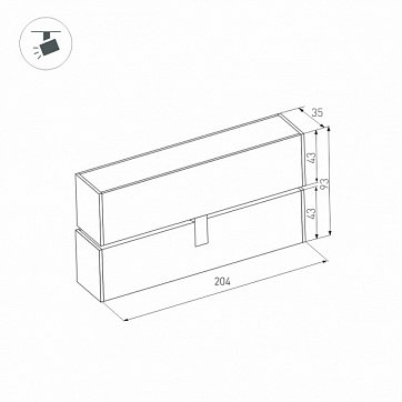 Светильник MAG-FLAT-FOLD-45-S205-6W Day4000 (WH, 100 deg, 24V) (ARL, IP20 Металл, 3 года)