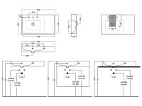 Подвесная/накладная раковина Hatria Bahia_13 BHD800465 с правым крылом 80х46,5 схема 1