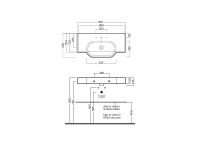 Раковина подвесная/мебельная накладная Hatria Area YXA001 90х45 схема 1