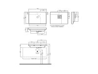 Накладная раковина Hatria Grandangolo 75 75х50 схема 1