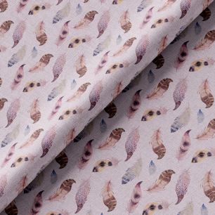 Лен 180 гр. - Перья на сиреневом 50х37 limit