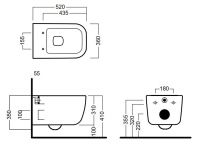 Унитаз подвесной Hatria Bianca Y1X401 52х36 схема 1