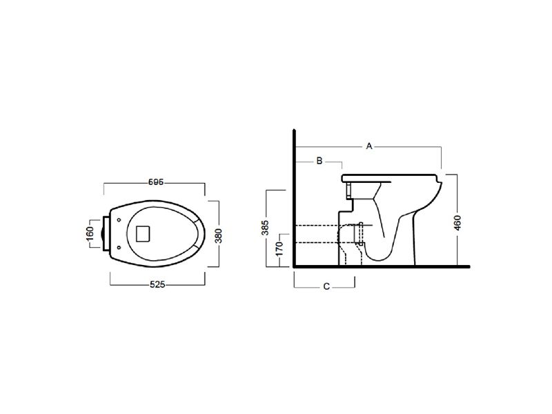 Пристенный унитаз Hatria Autonomy Y0CA01 59,5х38 ФОТО