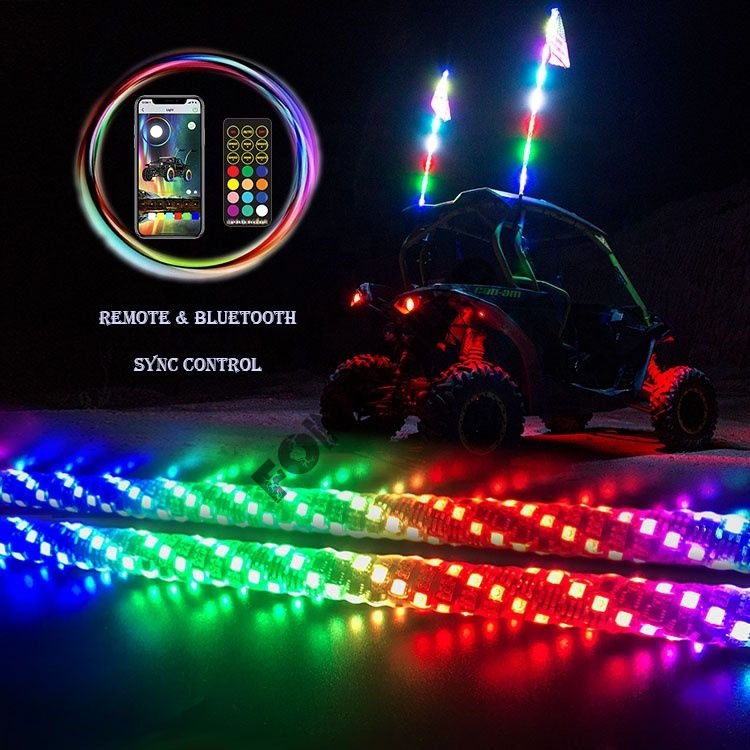 Светодиодный Флаг-Шток "Bright Line 1,5" Bluetooth, led whip RGB, хлыст