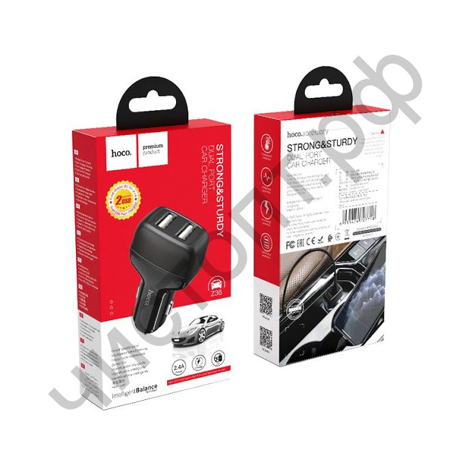 АЗУ HOCO Z36 с 2 USB выходами 2.1A черный