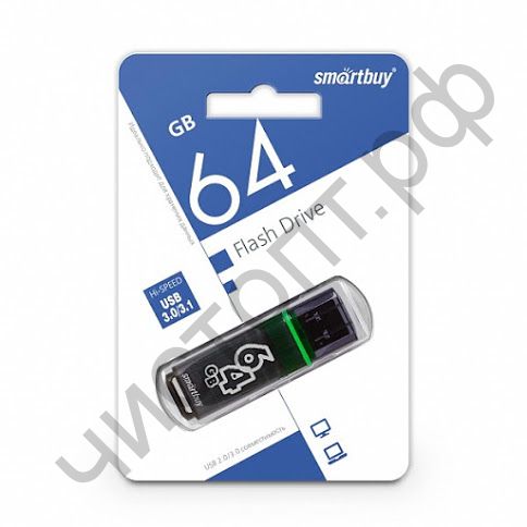 флэш-карта USB 3.0 Smartbuy 64GB Glossy series Dark Grey