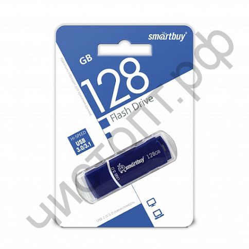 флэш-карта USB 3.0/3.1 Smartbuy 128GB Crown Blue (SB128GBCRW-Bl)