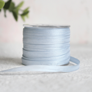 Шелковая лента MAJESTIK голубая №112, 4 мм., искусственная, 1м