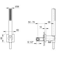 Скрытая часть смесителя Fantini Mint 8091A схема 1