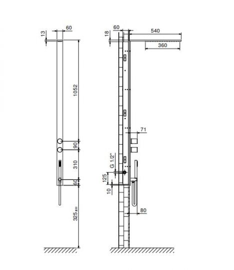 Душевая стойка Fantini Milano slim H002 с прогрессивным смесителем ФОТО